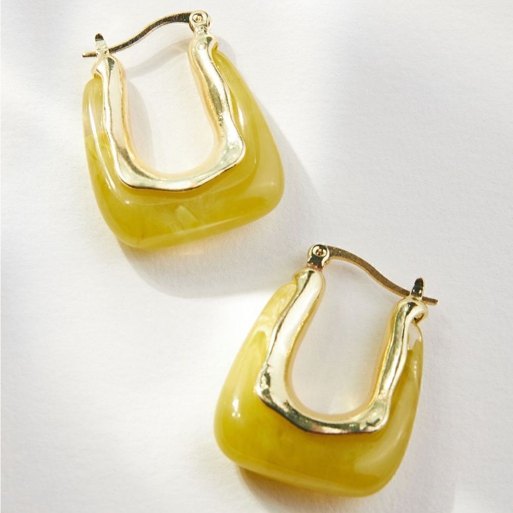 Green hoop earrings A262